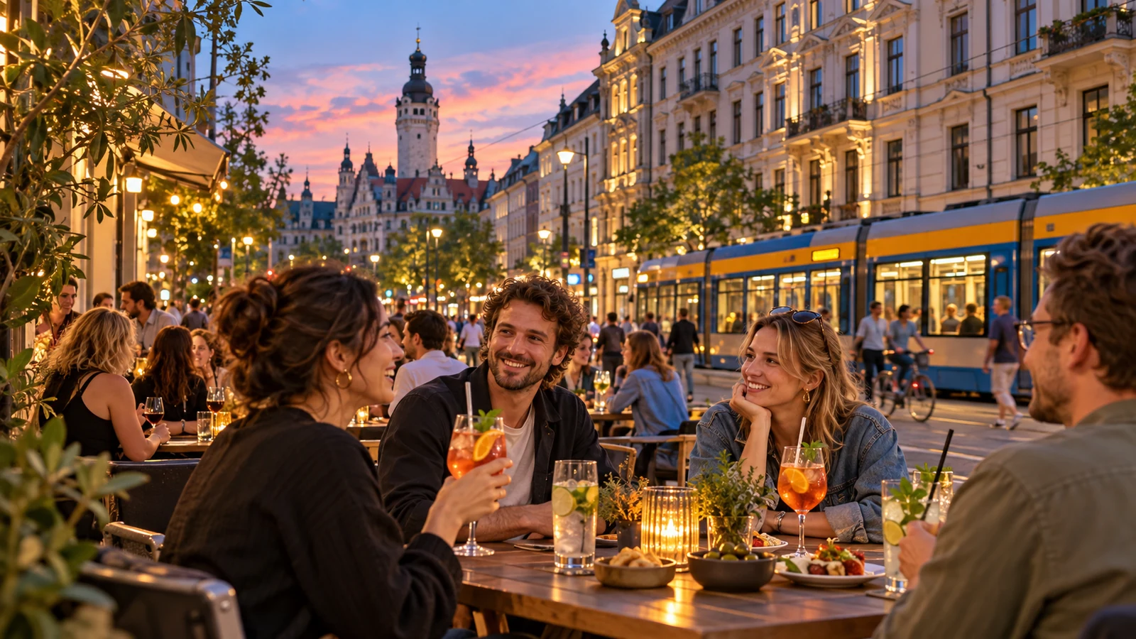 KI-Illustration: Die besten Bars in Leipzig in Leipzig