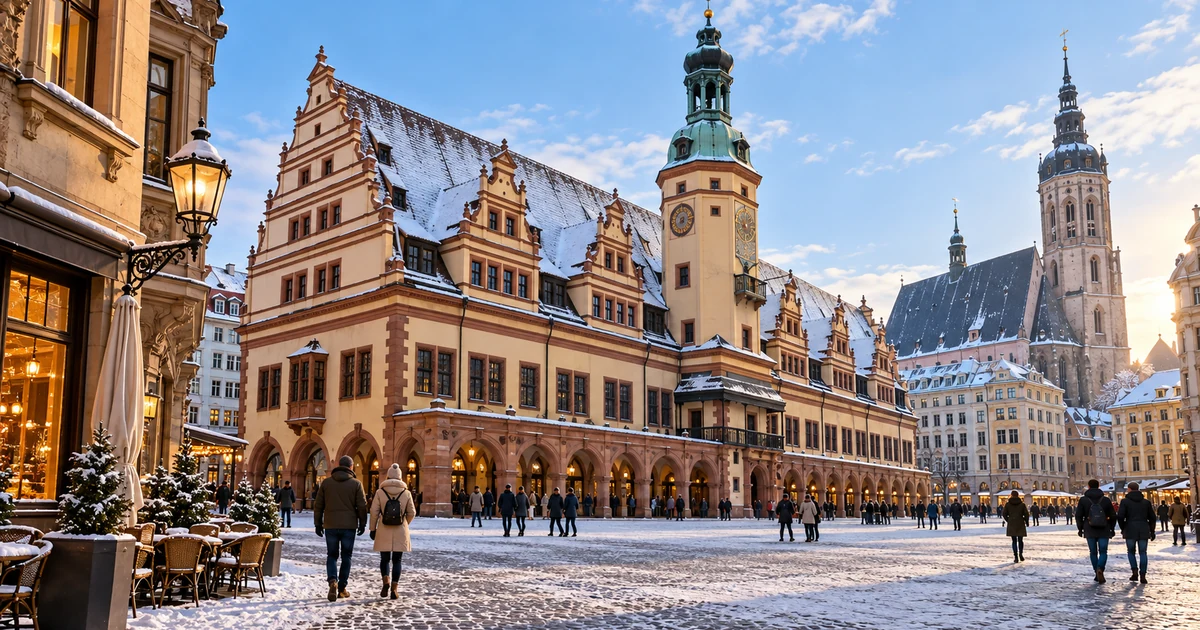 KI-Illustration: Leipzig im Winter in Leipzig