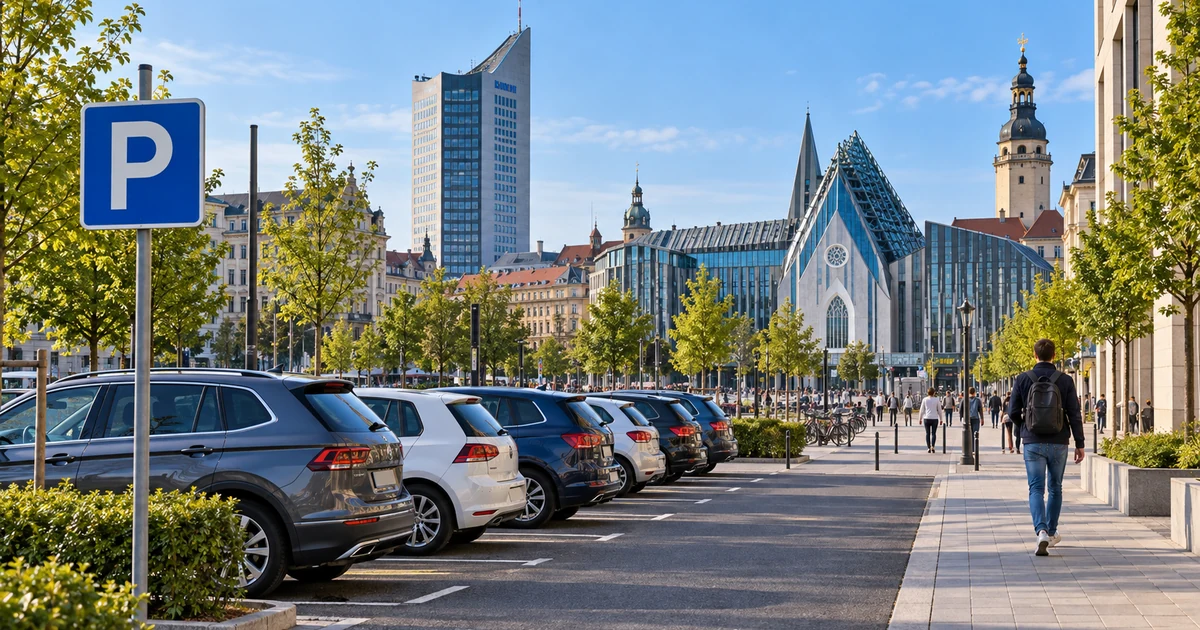 KI-Illustration: Parken in Leipzig in Leipzig